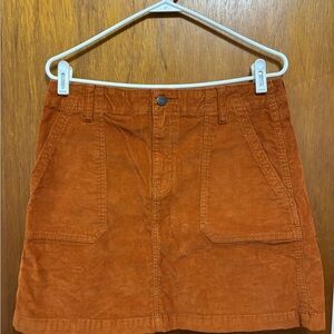 Rust Corduroy Mini Skirt
